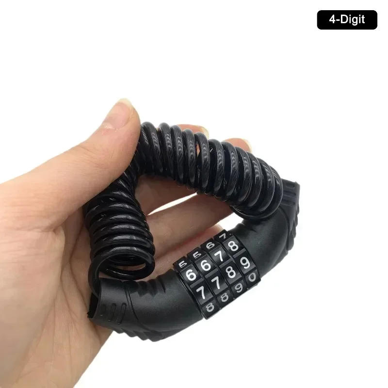 Description Picture 3 of itemBicycle Helmet Lock Anti-theft 4-Digit Combination Mini Password Lock Mountain Electric Bike Steel Wire Cable Helmet Password