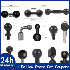 15mm 17mm 25mm Ball Head Adapter Mount to 1/4" Screw (Hole) for Gopro11 Insta360 X3 Camera Light Bracket Phone Stand GPS Holder