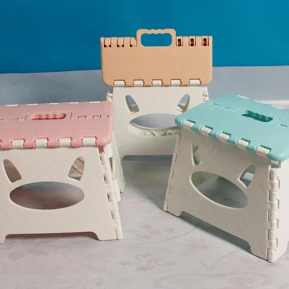 Description Picture 3 of itemKids Children Thickened  Plastic Step Stool Portable Folding Chair Small Bench Stool