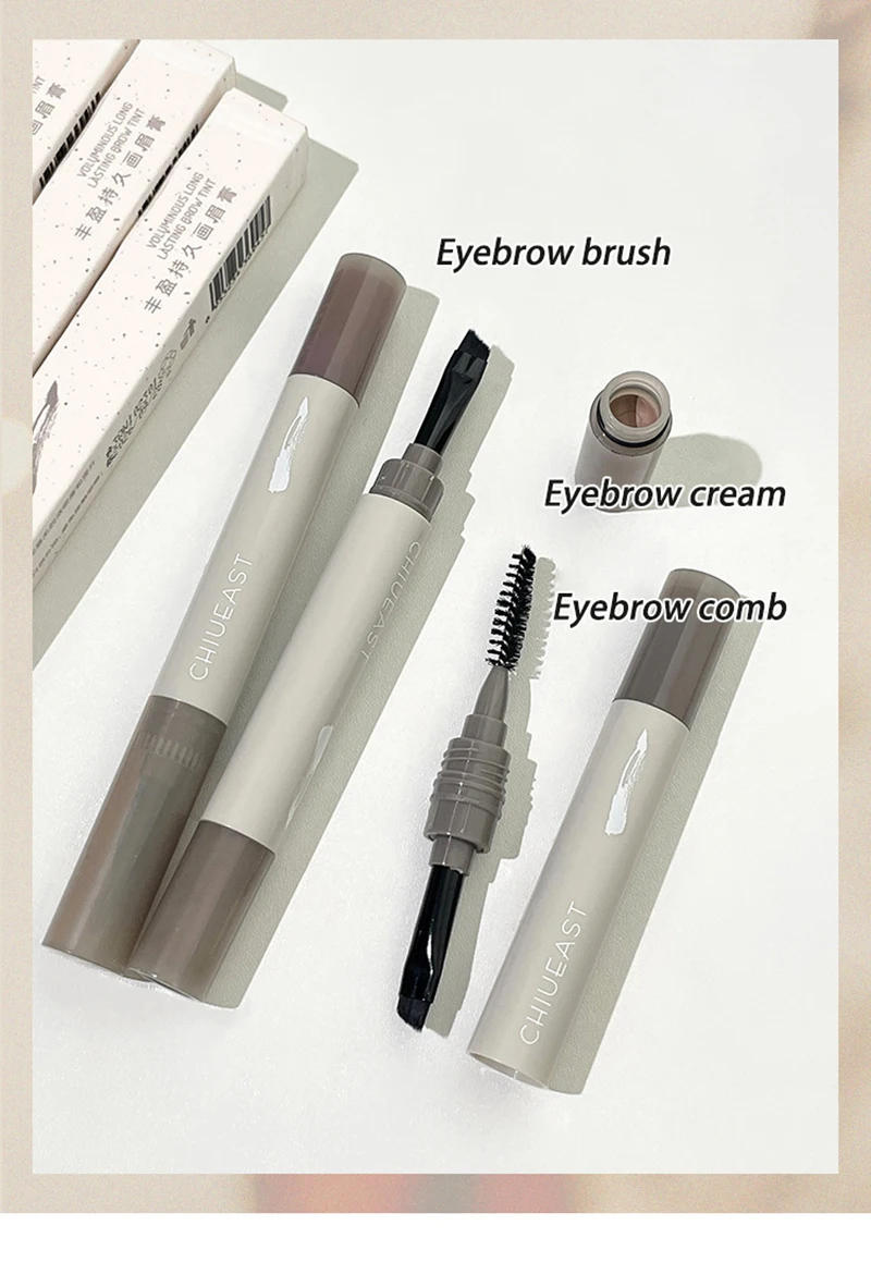 Description Picture 2 of itemEyebrow Dye Pencil Waterproof Long Lasting Black Brown Pigment Enhancers Cream Brush Natural Wild Shade Eyebrow Eyeliner Makeup