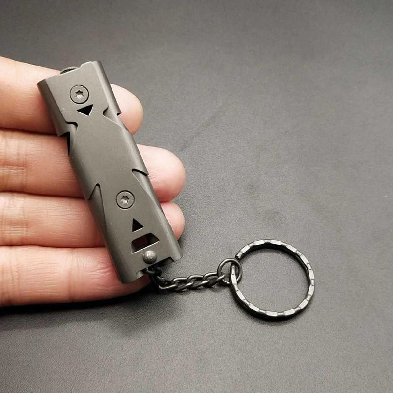 Description Picture 5 of itemSurvival Whistle Double Pipe Burst Sound Whistle Outdoor Help Whistle Stainless Steel Earthquake Disaster Whistle