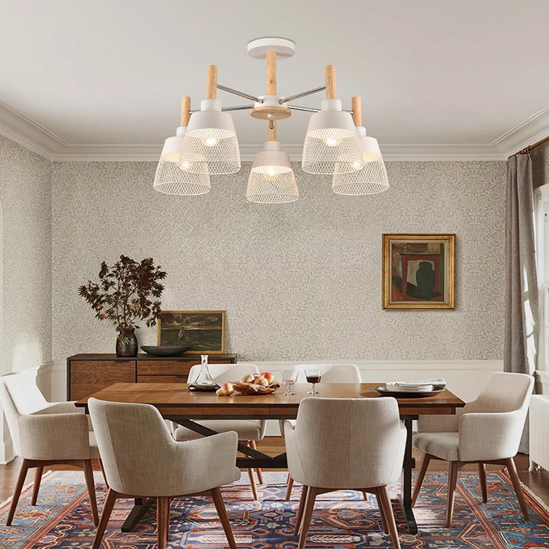 Description Picture 3 of itemScandinavian living room ceiling pendant light bedroom ceiling light restaurant pendant light E27 wooden pendant light hotel