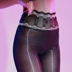 Women Stockings Aurora Oil Glossy Seamless Pantyhose Lace High Waist Female Hosiery Smooth Silk Sexy Tights Crotchless Lingerie