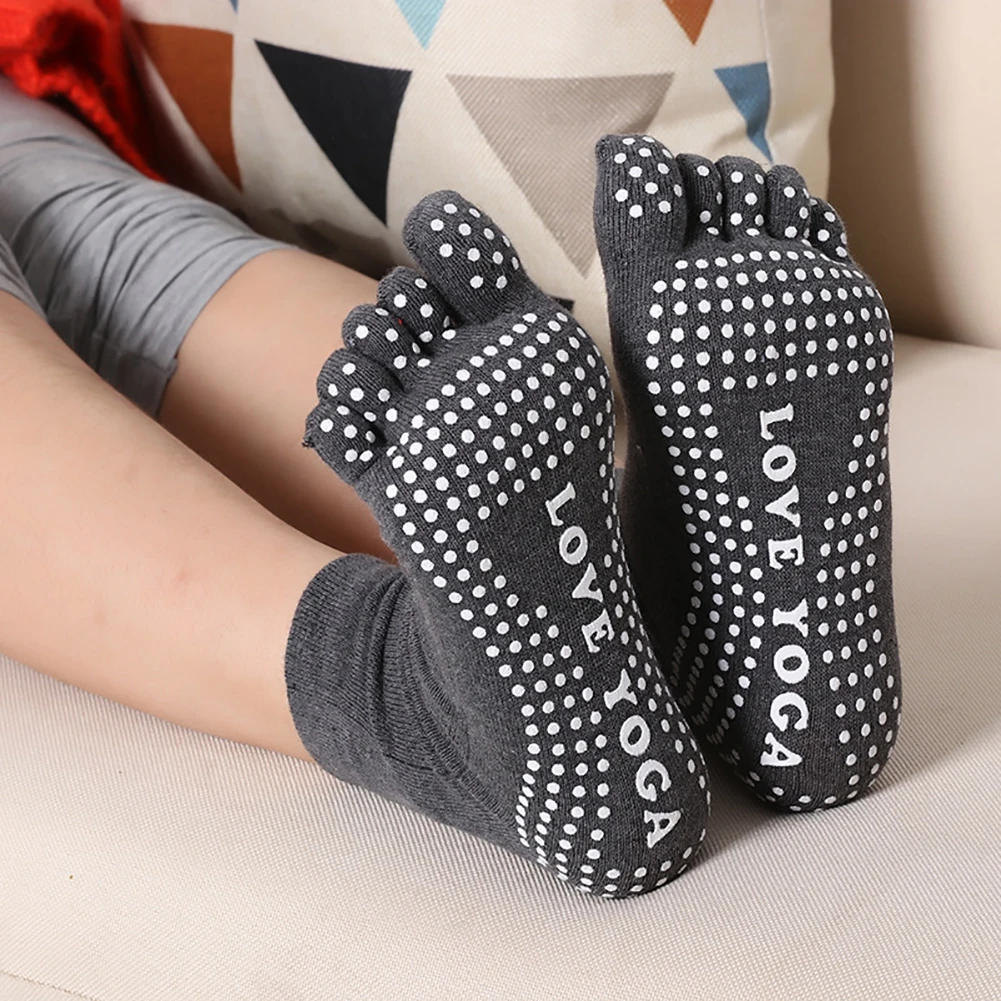 Description Picture 3 of itemWomen Colorful Yoga Socks Non-Slip Ladies Dance Socks Cotton Healthy Sports Five-toed Socks