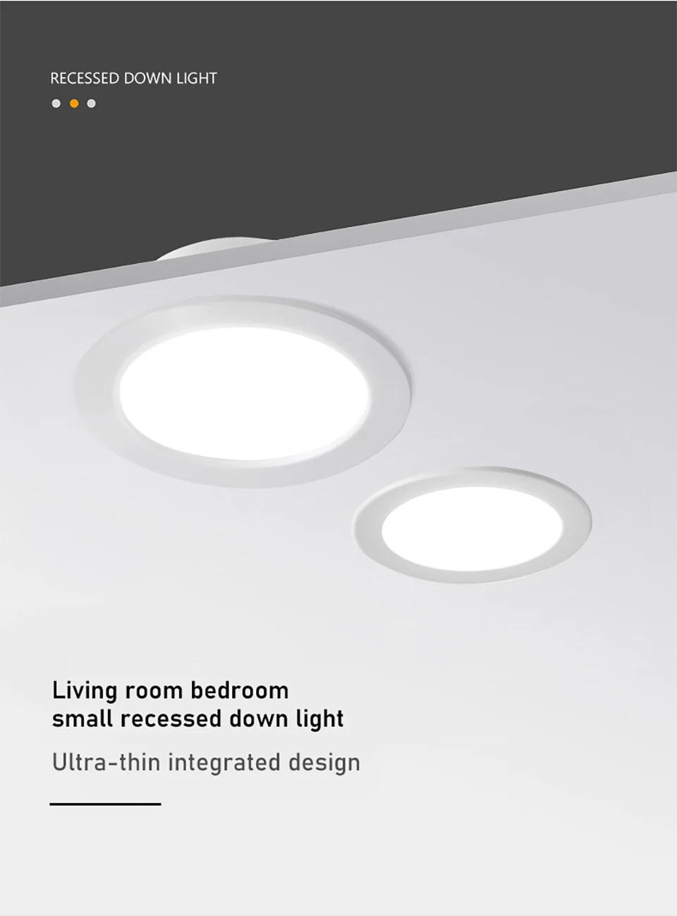 Description Picture 5 of itemLed Downlight AC110V 220V Ceiling Light Spot Led Plafond Recessed Down Light Round 6W 10W 14W 24W Spotlight Indoor Lighting