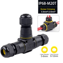 IP68 Waterproof  M20T 3 Way 2/3 Core T-type Electrical Screw Wiring Terminal Junction Box Outdoor Rainproof Wire Cable Connector