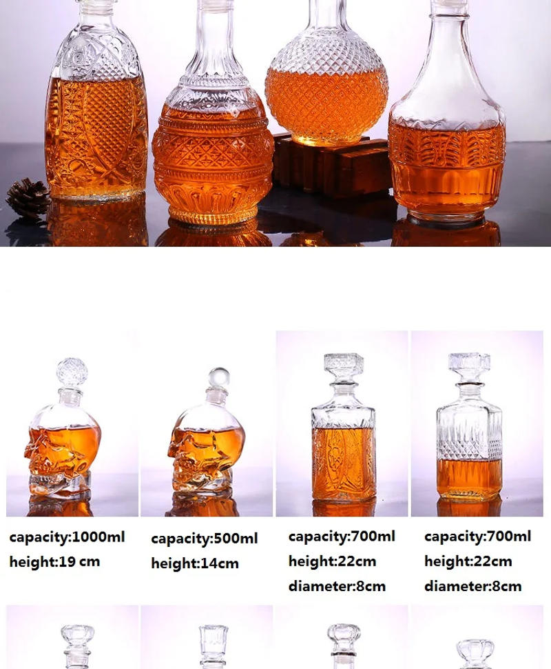 Description Picture 5 of itemWhiskey Decanter Bottle Crystal Glass Wine Beer Containers Cup Home Bar Tools Decoration