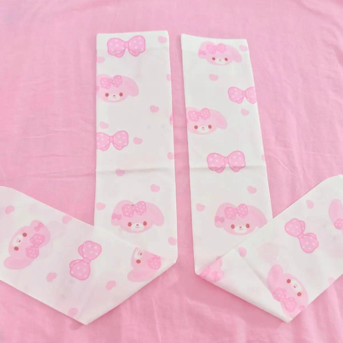 Description Picture 4 of itemJapanese Pink Cartoon Printing Kawaii Cute Sock Women Y2k Aesthetic Long Leg Socks 2025 Summer Harajuku Grunge Knee Length