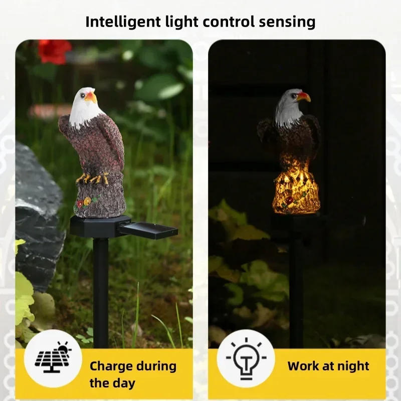 Description Picture 3 of itemLED Solar Powered Lamp Resin Eagle Light Outdoor Waterproof Yard Landscape Path Lawn Street Decoration Solar Garden Lights