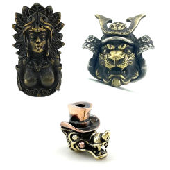 Mayan Goddess Wolf Skull Samurai Lion Knife Beads Outdoors Tools for Paracord Umbrella Rope Key Rings Accessories Charms