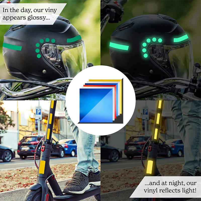 Description Picture 4 of itemReflective Vinyl Removable Adhesive Glow in The Dark Sticker Sheet DIY Outdoor Decor Safe Car Parking Crafts and More For cut