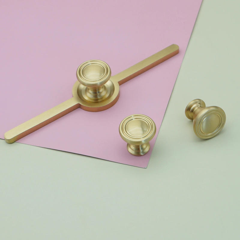 Description Picture 4 of itemMFYS Solid Brass Round Door Knobs with Backplate Gold Kitchen Cabinet Handles Dresser Wardrobe Pulls Modern Furniture Hardware