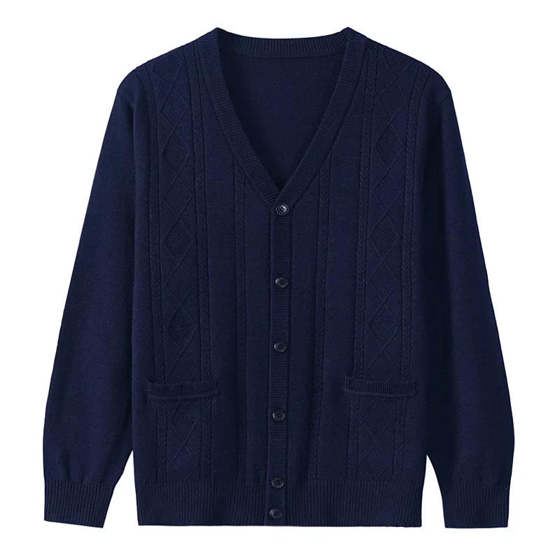 Description Picture 6 of itemKorean Fashon Sweater Men Newest Autumn Winter Long Sleeve Wool Cardigan V-Neck Knitted Coat Casual Mens Clothing