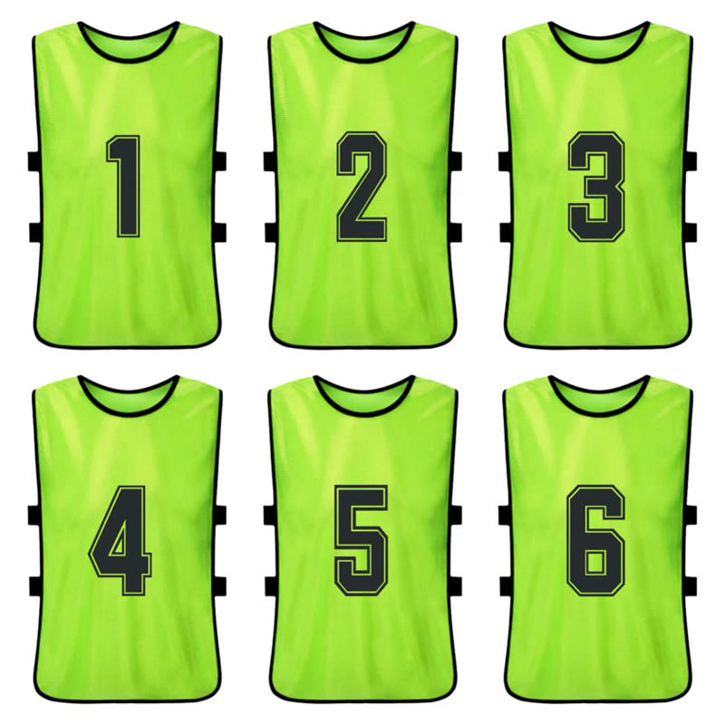 Description Picture 5 of item6/12PCS Kid's Football Pinnies Quick Dry Soccer Jersey Youth Sports Scrimmage Basketball Team Training Numbered Bibs Sports Vest