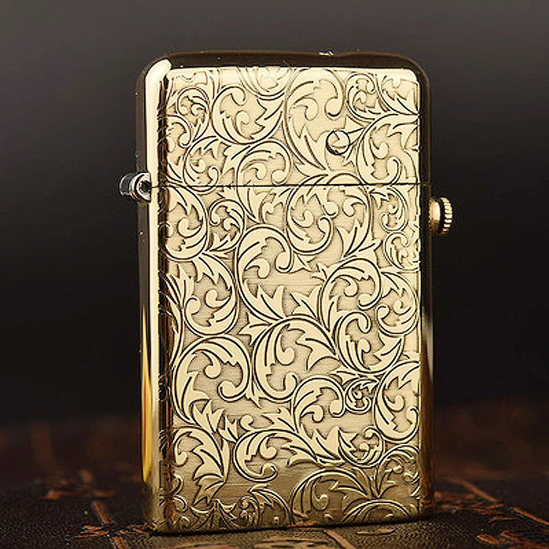 Description Picture 4 of itemBrass Material Ejection Ignition Kerosene Lighter With Safety Lock Mechanical Creative Cigarette Lighter Gift