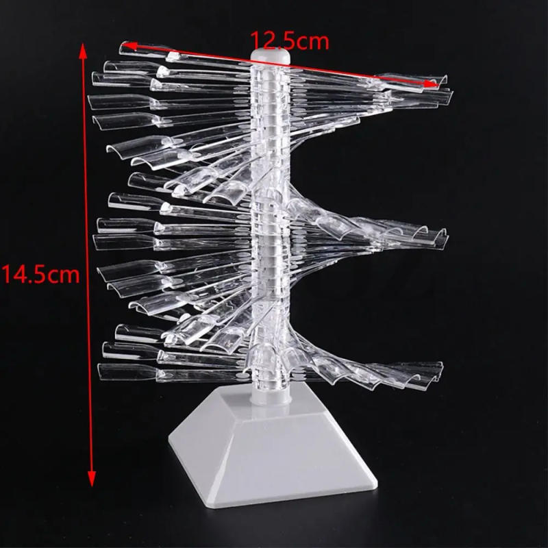 Description Picture 3 of item60 Nail Art False Tips Display Stand Spiral Shelf Showing Gel Polish Oval Square Nails Showing Shelf Rack Manicure Practice Tool