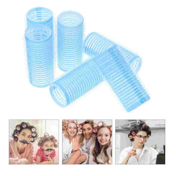 6 Pcs Curling Styling Tools Hair Rollers Curls Wand Grip Self-Adhesive Volume Curler