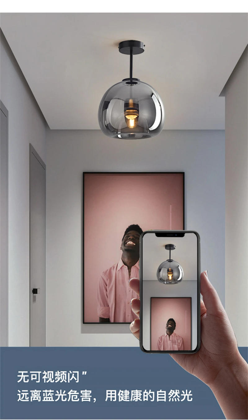 Description Picture 6 of itemLustre Glass Pendant Lamps Modern led Ceiling Pendant Lights Living Room Restaurant Foyer Corridor Home Decor Lighting Luminaria