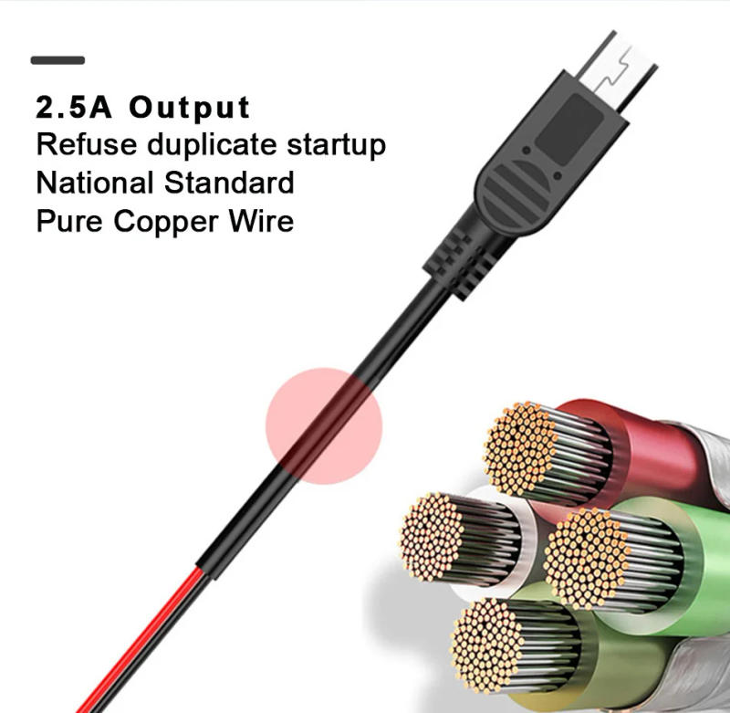Description Picture 3 of item3.5 Meters DC 5V/2.5A Hardwire Kit For CAR DVR Mini Or TYPE-C USB Car Charger For Dash Cam Reaview Mirror 24H Parking Monitoring