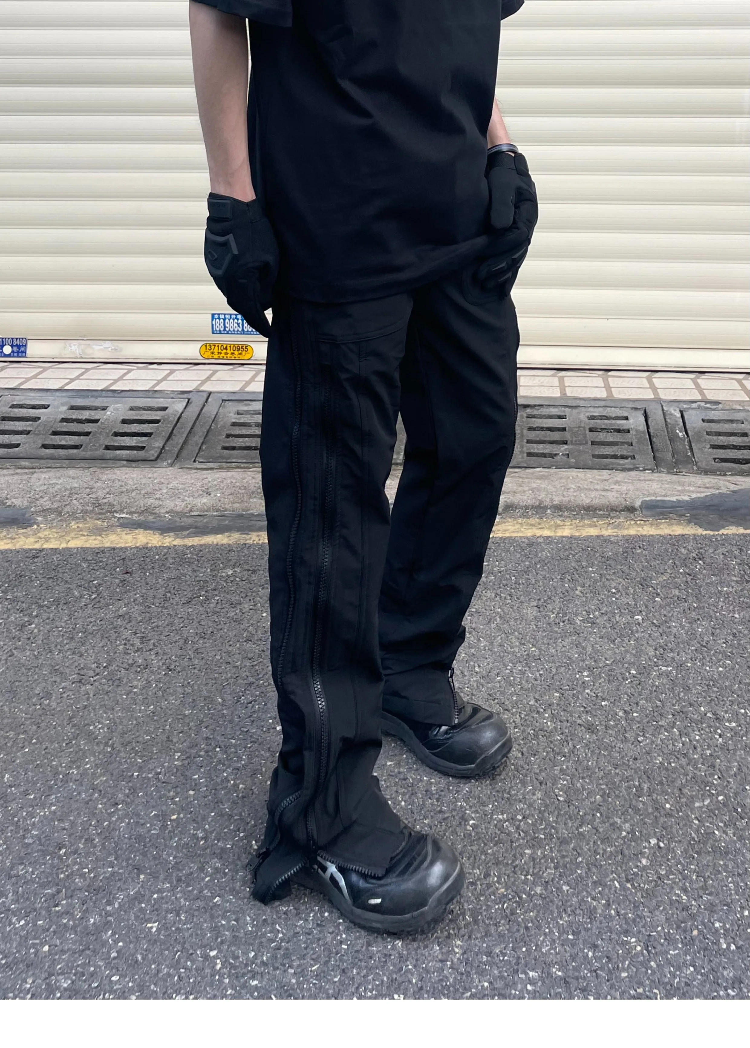 Description Picture 6 of itemOveralls For Man High Street Side Double Zipper Functional Trendy Assault Long Pants Vibe Niche Brand 2024 New Spring Summer