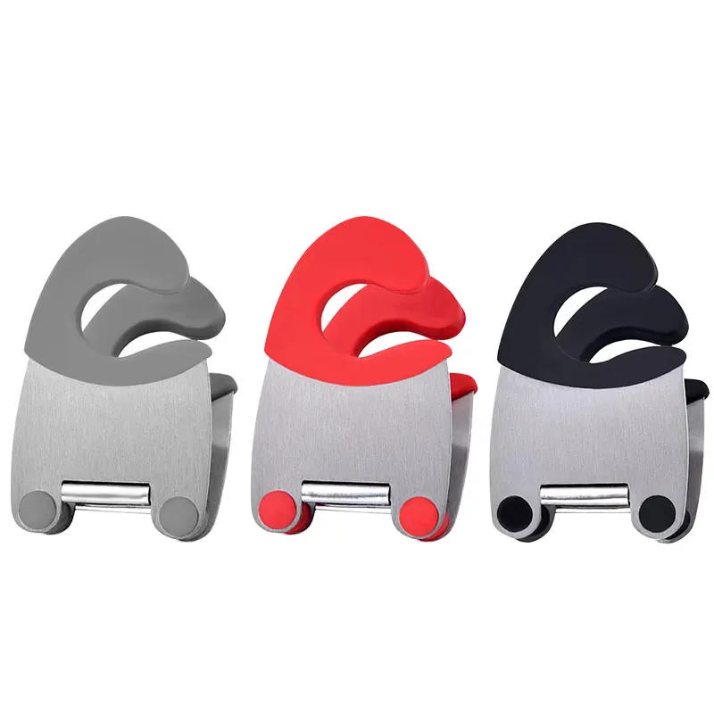 Description Picture 2 of itemStainless Steel Pot Clip Holder Spoon Rest Anti-Scald Silicone Grip Pot Clip Holder Easy Pot Fixed Clamp Kitchen Gadget Organize