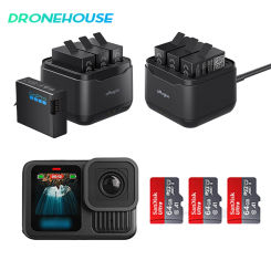 Fast Charger Stand For GoPro Hero 13 3-Ways Portable Battery Charger Hub For GoPro Hero 13 Sports Camera Accessories
