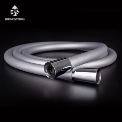 BriskSpring Super Flexible Silicone Shower Hose Kink-Free RV Shower Hose Replacement For Pet For Bidet 60 Inches Silver