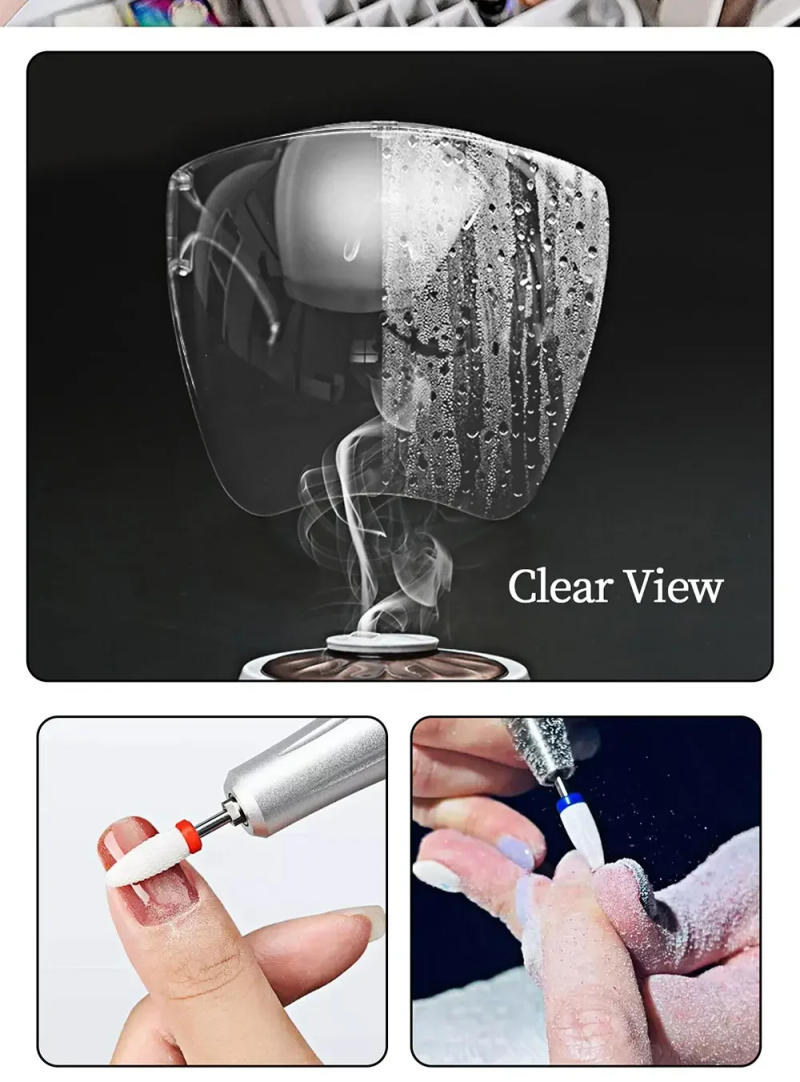 Description Picture 5 of item1 Pcs Full Face High-definition Transparent Anti Fog Anti Splash Protective Mask High Transparency Goggles Nail Art Tool
