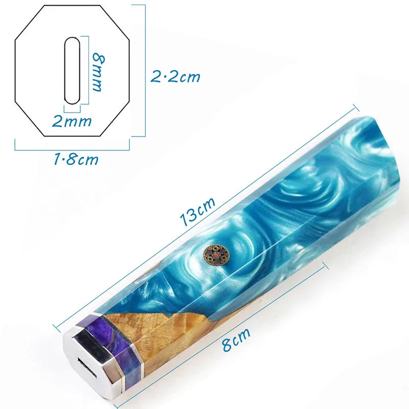 Description Picture 6 of itemResin Knife Handle DIY Professional Chef Kitchen Fish Raw Slicer Santoku Japanese Knife Handle Octagonal Replace Accessories