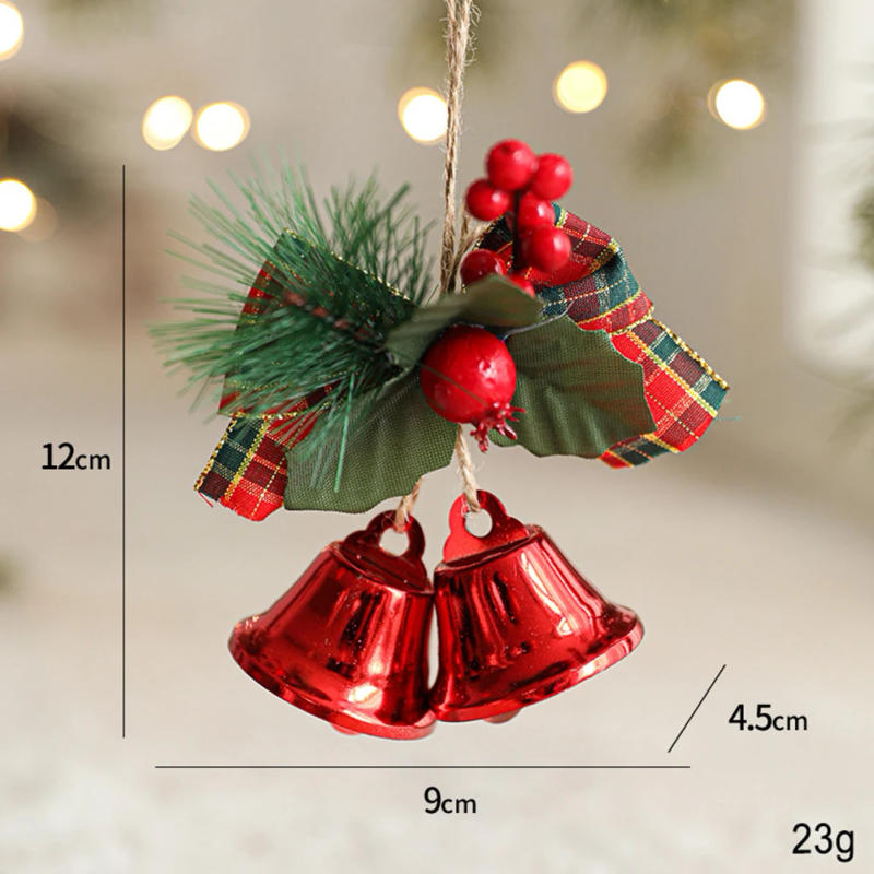 Description Picture 2 of item1pcs Christmas Decoration Bowknot Bell 2024 New Year Window Christmas Tree Pendant Bell Handmade Diy Accessories Home Decor Bell