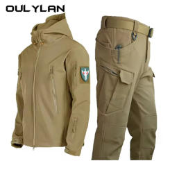 Men Tactical Waterproof Jacket Fishing Hiking Camping Climbing Jackets Hooded Winter Autumn Tracksuits Mens Thick Hooded Coat