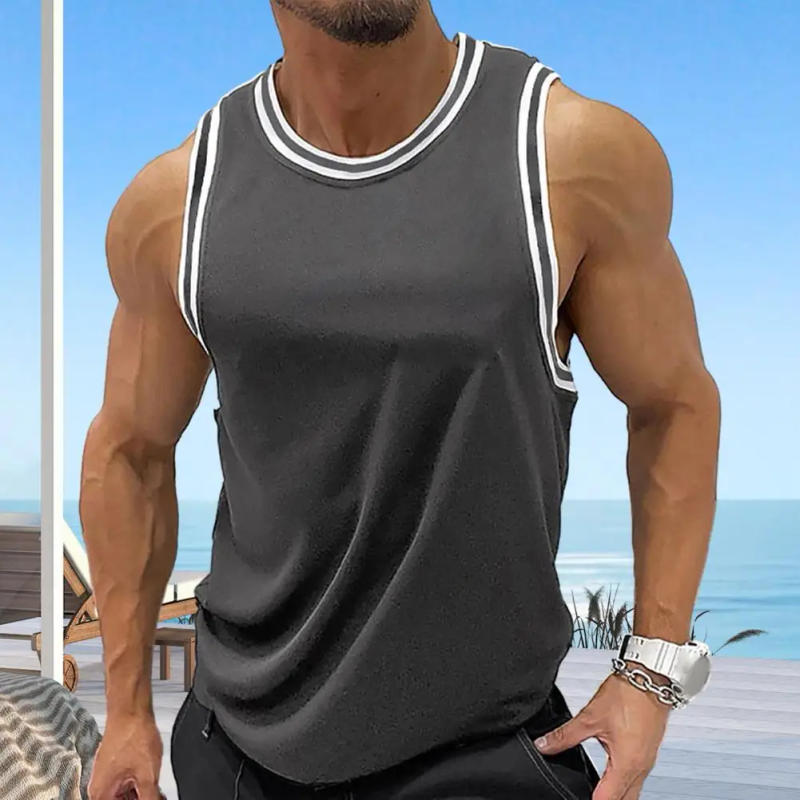Description Picture 2 of item2023 NEW Fitness Sports Tank Tops Men Gyms Workout Sleeveles Shirt Male Summer Loose Undershirt basketball Running men Ves