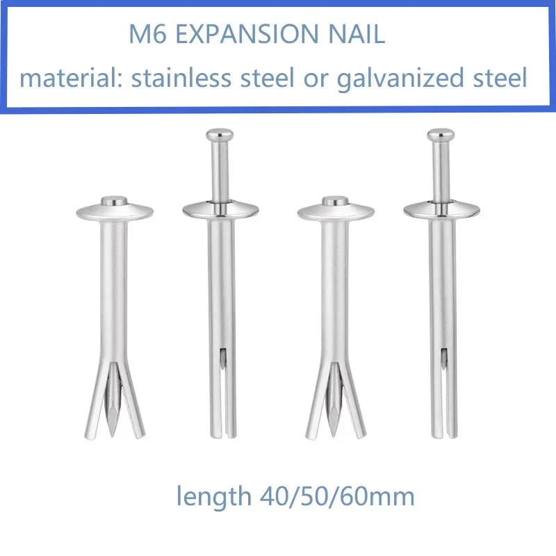 Description Picture 2 of item50pcs M6 Stainless Steel/ Galvanized Steel Nail Cement Screw Expansion Nail Bolt Screw Door Window Nail Fastener