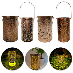 Butterfly/Flower/Leaves Outdoor Hanging Lantern Outdoor Solar Landscape Lights Hanging Solar Lights for Patio Yard Pathway Decor