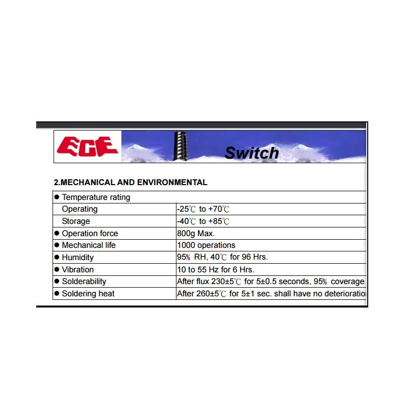 Description Picture 3 of item3pcs/lot Taiwan EPG108A 8-position Piano Key Type 8P Side Toggle 2.54mm Blue Switch