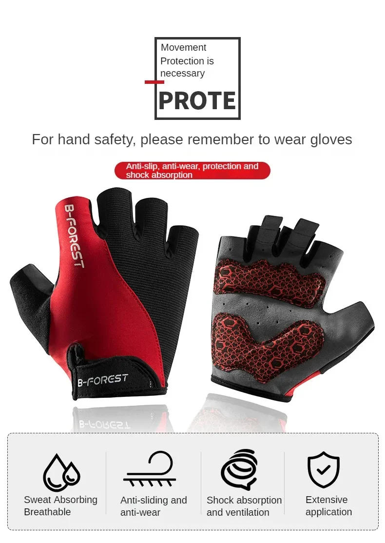 Description Picture 3 of itemSummer Non Slip Wear-resistant Cycling Gloves Man Woman Road Bike Half Finger Bicycle Gloves MTB Sports Mountain Bike