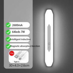 Motion Sensor Night Light LED Under Cabinet Lights Rechargeable Wireless Wall Lamp For Kitchen Stairs Bedroom Wardrobe Lighting