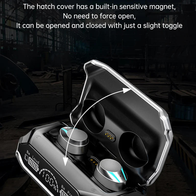 Description Picture 6 of item#M41 Bluetooth Earphones Wireless Headphones Smart Touch Digital Display Stereo Sound Earbuds With Colour Light Magnetic Suction