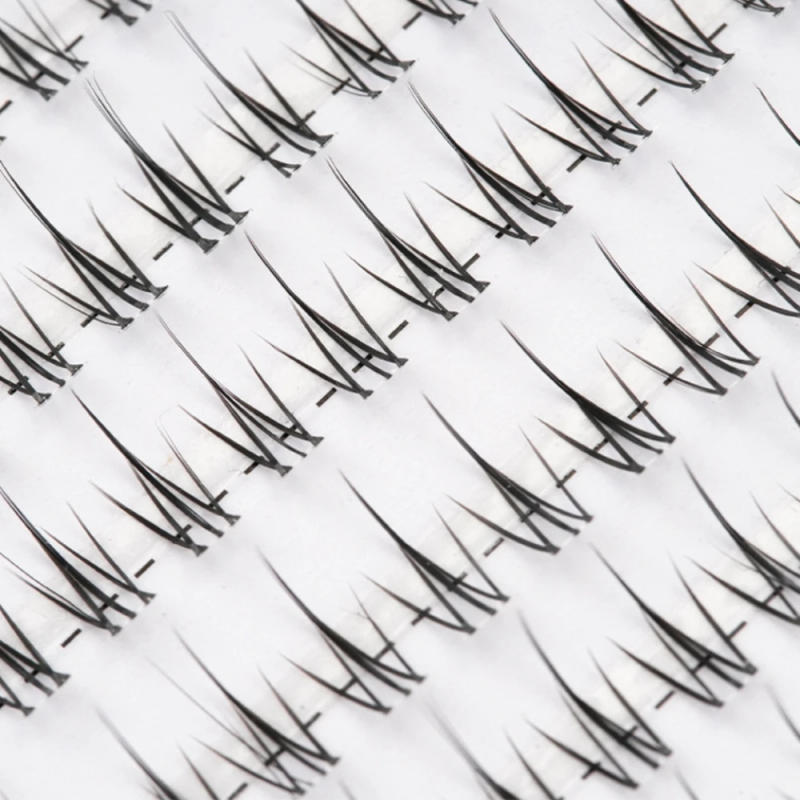 Description Picture 4 of itemNatural Inidividual Lashed With Transparant Stem DIY Little fire shape False Eyelashes Mink Soft  Eyelash For Daily Makeup