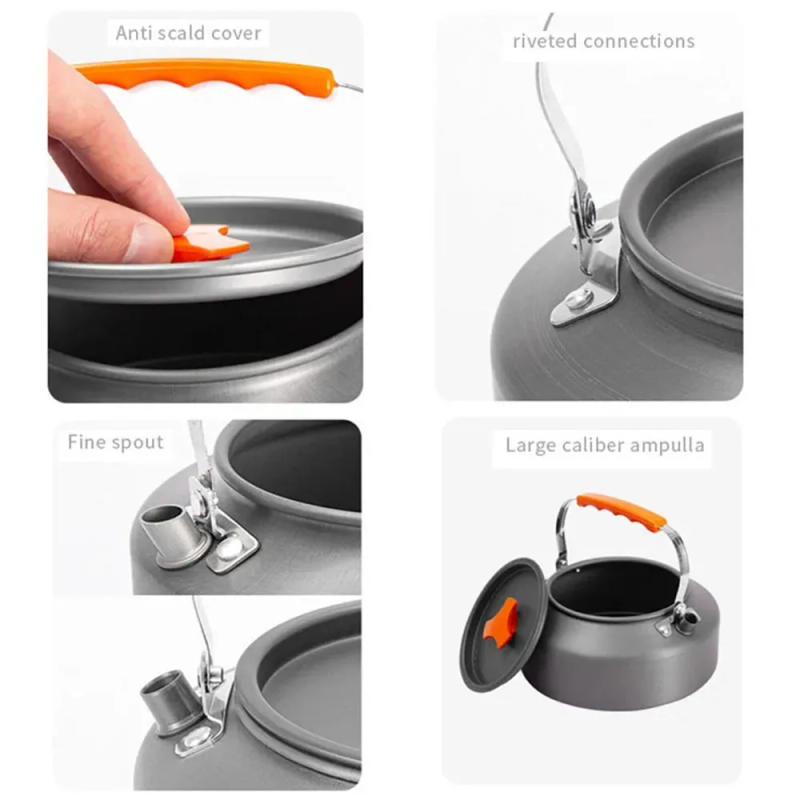 Description Picture 4 of item1.1L Camping Water Kettle Lightweight Aluminium Alloy Teapot for Outdoor Tourism Cookware Travel Hiking Picnic Tableware