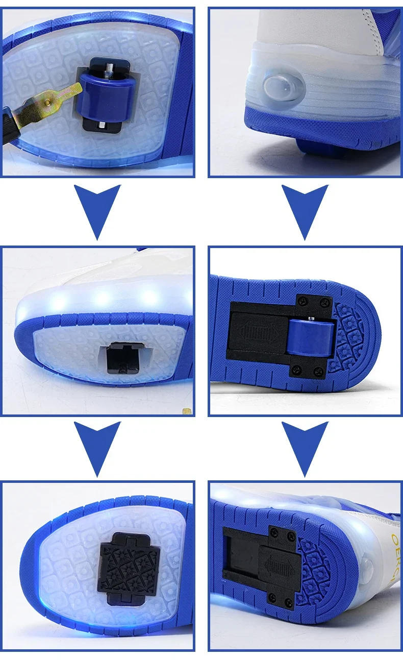 Description Picture 4 of itemTwo Wheels Children's Led Light Roller Skate Shoes For Kids Boys Girls Glowing Sports Luminous Sneakers Skateboard USB Charging