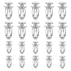 40 Pcs Hollow Door Anchors And Screws, Hollow Metal Cavity Fixing Core Door Anchors For 0-5Mm Door Hollow Wall Sheet