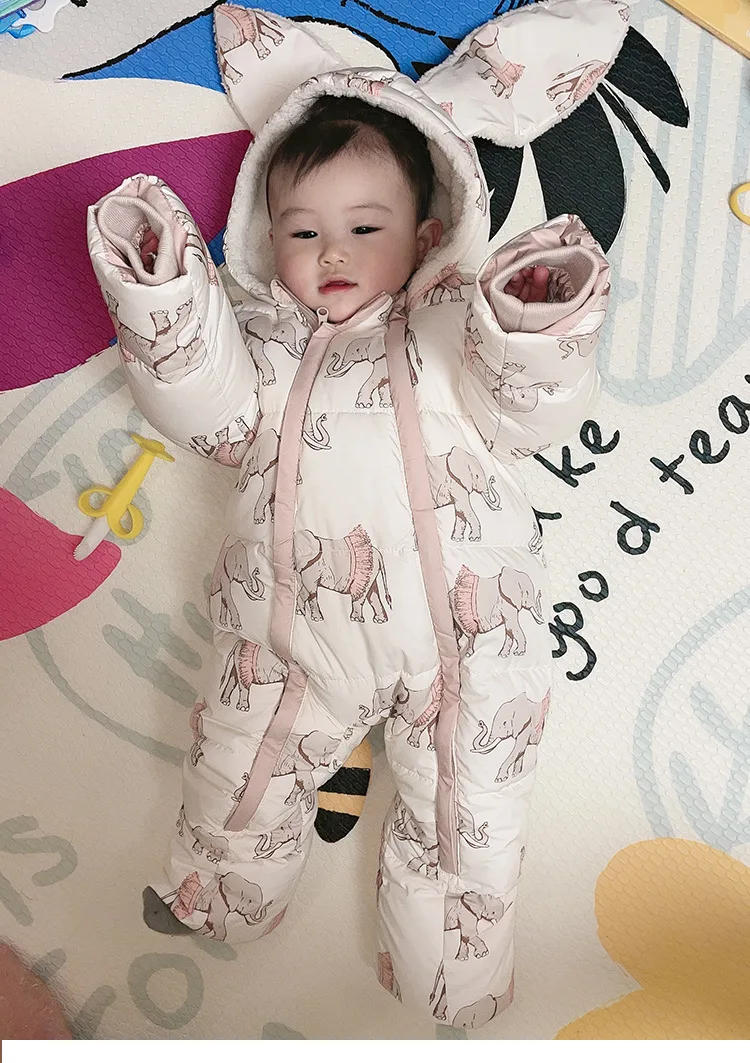 Description Picture 2 of itemAutumn and Winter Infants and Toddlers One-piece Down Jacket Children's Outer Wear Onesie Baby Thickened Crawling Clothes