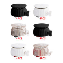 4Pcs Round Swivel Plate Caster Wheel Furniture Casters for Moving Wooden Box Accessories with Locking Brake Sticky Backing