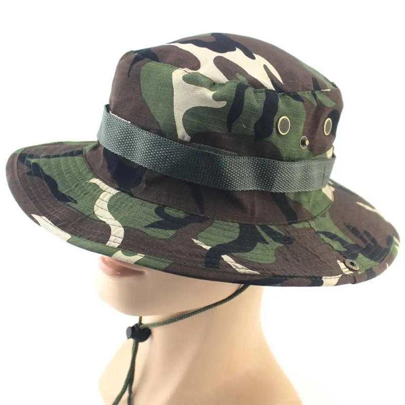 Description Picture 5 of itemNewest Camouflage Outdoor Fishing Caps Mountaineering Round Boonie Hats Summer Military Camping fisherman Men Sun Protection Hat