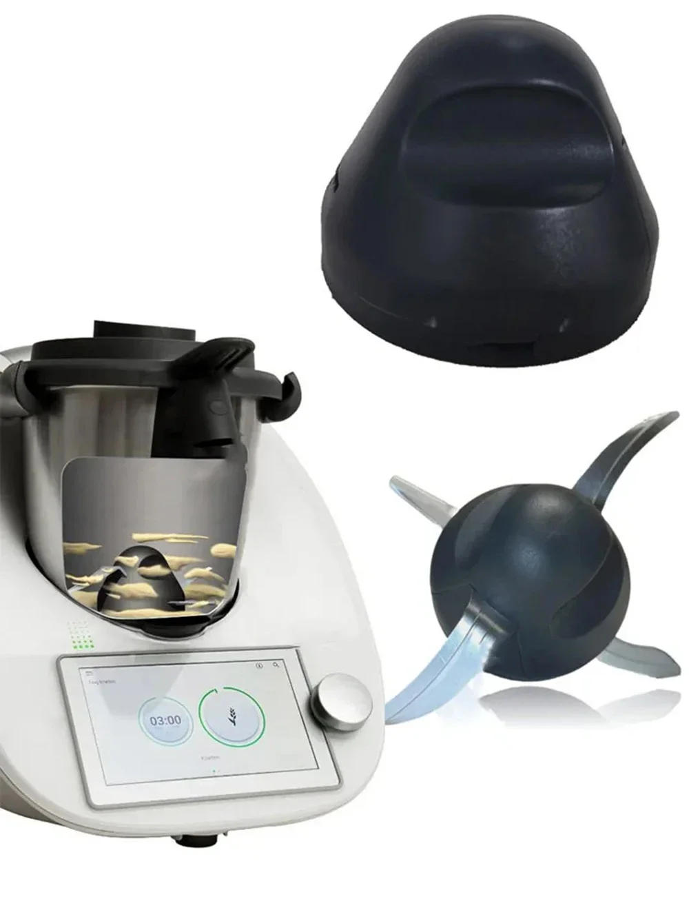 Description Picture 6 of itemBlender Parts for Thermomix TM5 TM6 Protective Cover Mixer Blade Dough Kneading Head Seam Protections From Dough Dirt Blenders