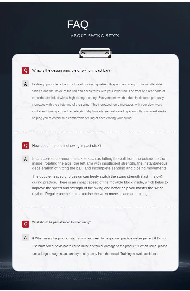 Description Picture 3 of itemPGM Golf Swing Trainer Magic Impact Stick Beginner Rhythm Trainer Indoor Warm-up