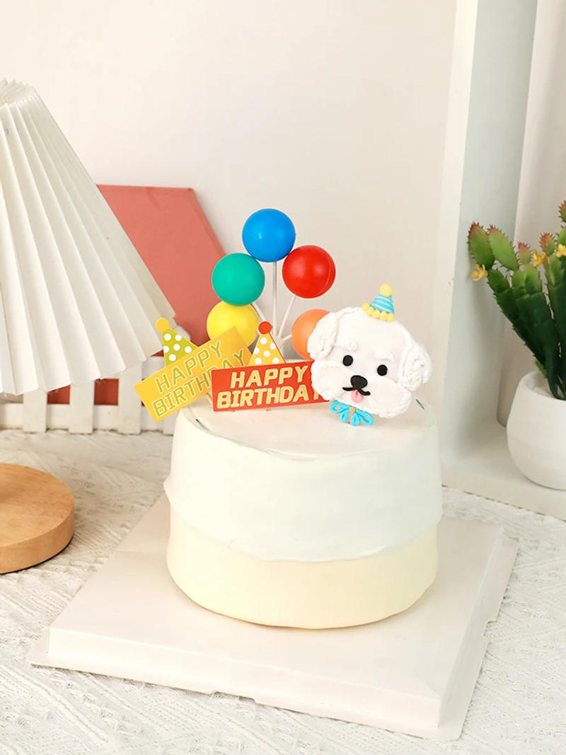 Description Picture 2 of itemAnimal Dog Birthday Party Cake Topper Baking Supplies Korea Ins Balloon Children Baby Favor Cupcake Baking Supplie Decorations