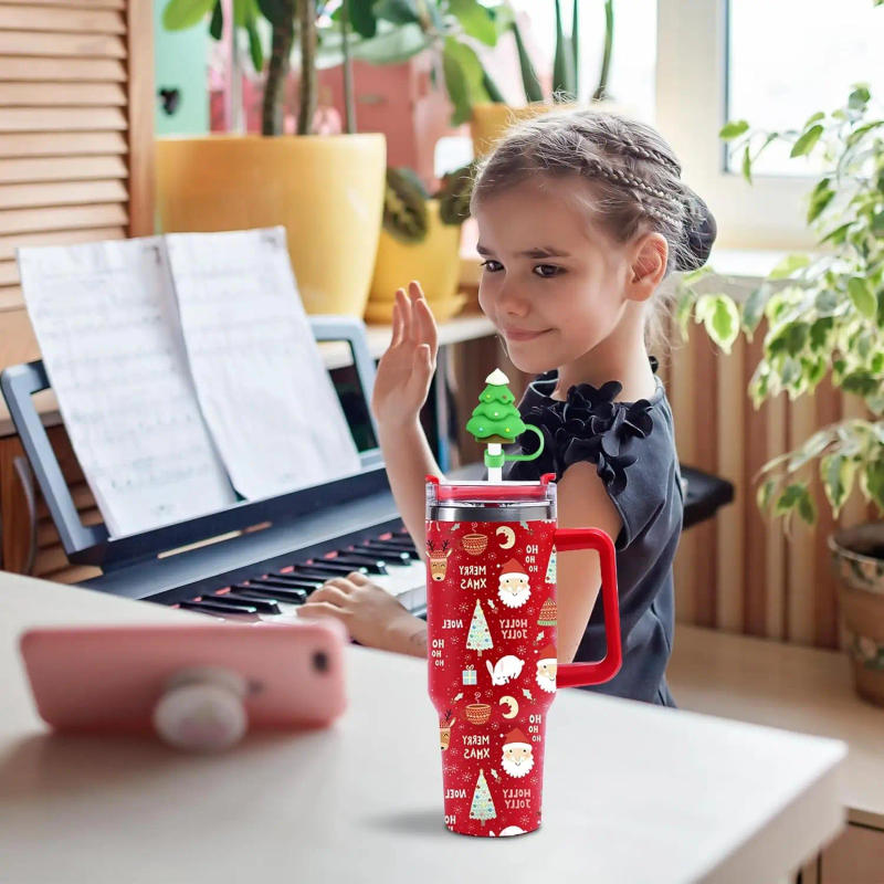 Description Picture 4 of item6Pcs 10mm Christmas Straw Covers Cap for Stanley Cup Tumblers Accessories, Reusable Straw Cap Stopper for Straws Tip Lids