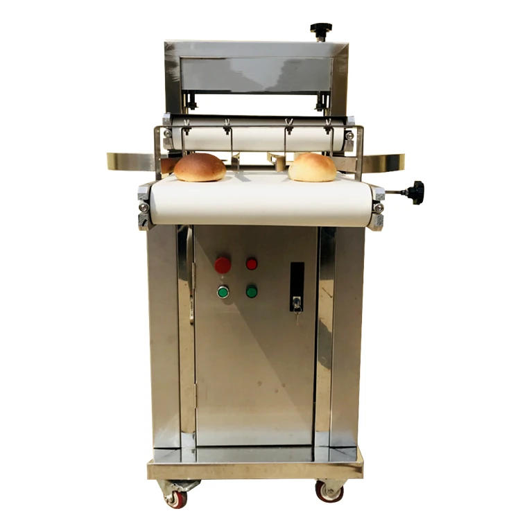 Description Picture 2 of itemAutomatic Bread Full Cutting Machine Burger Slicer Hot Dog Bun Half Cutter